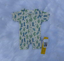 Load image into Gallery viewer, Wild West Cowboy Bamboo Shortie Romper