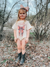 Load image into Gallery viewer, Tan Custom Bow Name Sweatshirt/Bubble