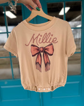 Load image into Gallery viewer, Tan Custom Bow Name Sweatshirt/Bubble