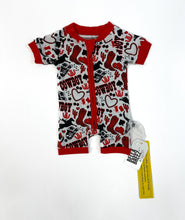 Load image into Gallery viewer, Red Cowboy Bamboo Shortie Romper (FINAL SALE)