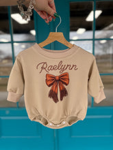 Load image into Gallery viewer, Tan Custom Bow Name Sweatshirt/Bubble