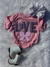 Load image into Gallery viewer, Light Pink Valentines Day Patch Bubble Rompers