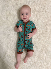 Load image into Gallery viewer, TEAL Bella-Breez Hunting Club Bamboo Shortie Romper (FINAL SALE)