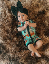 Load image into Gallery viewer, Cow print is the New Black Bamboo Shortie Romper (FINAL SALE)