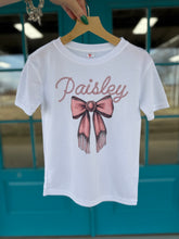 Load image into Gallery viewer, Custom Bow Name T-Shirts & Onesies