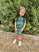 Load image into Gallery viewer, TEAL Bella-Breez Hunting Club Bamboo Shortie Romper (FINAL SALE)