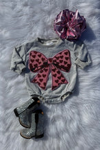 Load image into Gallery viewer, Grey Valentines Day Patch Bubble Rompers