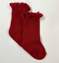 Load image into Gallery viewer, Knee High Knit Lace Girl Socks (FINAL SALE)