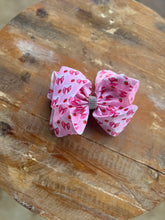 Load image into Gallery viewer, Printed 7.5 inch bedazzled hair bows