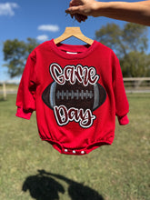 Load image into Gallery viewer, Football Game Day Bubble Romper