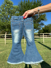 Load image into Gallery viewer, Bedazzled Denim Flares
