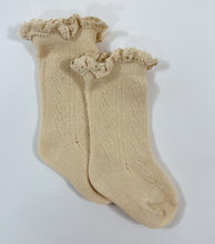Load image into Gallery viewer, Knee High Knit Lace Girl Socks (FINAL SALE)
