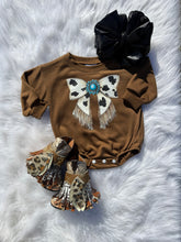 Load image into Gallery viewer, Cowgirl Bow Bubble Romper