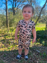 Load image into Gallery viewer, Sad Beige Semis Bamboo Shortie Romper