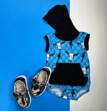 Load image into Gallery viewer, Checkered Steerhead Bubble Romper/Top (FINAL SALE)