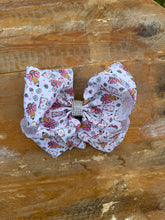 Load image into Gallery viewer, Printed 7.5 inch bedazzled hair bows