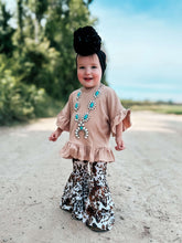 Load image into Gallery viewer, Brown cow double bell bottoms