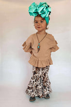 Load image into Gallery viewer, Brown cow double bell bottoms