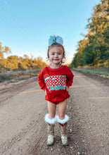 Load image into Gallery viewer, Checkered Merry Christmas Bubble Romper