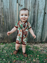 Load image into Gallery viewer, Cowboy Bamboo Shortie Romper (FINAL SALE)