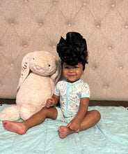 Load image into Gallery viewer, Blue Bunnies Bamboo Shortie Romper (FINAL SALE)