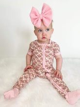 Load image into Gallery viewer, Checkered Mama's Girl Short Sleeve Bamboo Sleeper (FINAL SALE)