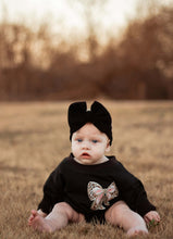 Load image into Gallery viewer, Cheetah Bow Bubble Romper