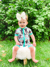 Load image into Gallery viewer, Yeehaw Cowboy Bamboo Shortie Romper (FINAL SALE)