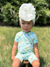 Load image into Gallery viewer, Ocean Checks Bamboo Shortie Romper (FINAL SALE)