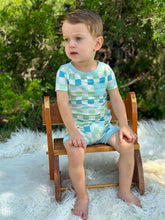 Load image into Gallery viewer, Ocean Checks Bamboo Short Set (FINAL SALE)