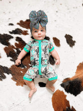 Load image into Gallery viewer, Yeehaw Cowboy Bamboo Shortie Romper (FINAL SALE)