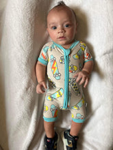 Load image into Gallery viewer, Skater Boy Bamboo Shortie Romper (FINAL SALE)