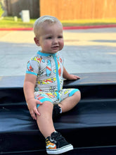 Load image into Gallery viewer, Skater Boy Bamboo Shortie Romper (FINAL SALE)
