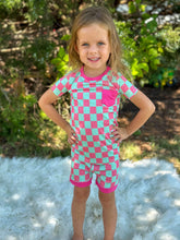 Load image into Gallery viewer, Bubblegum Checks Bamboo Short Set (FINAL SALE)