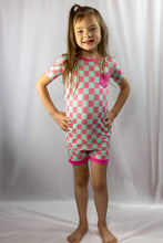 Load image into Gallery viewer, Bubblegum Checks Bamboo Short Set (FINAL SALE)
