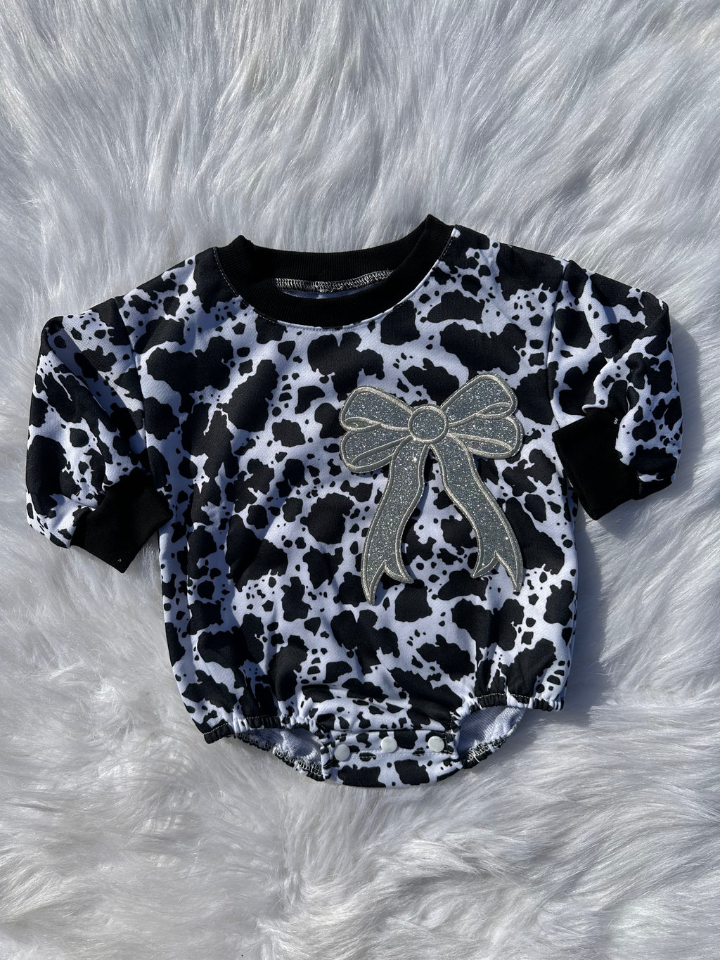 Bow patch bubble rompers (MULTIPLE OPTIONS)