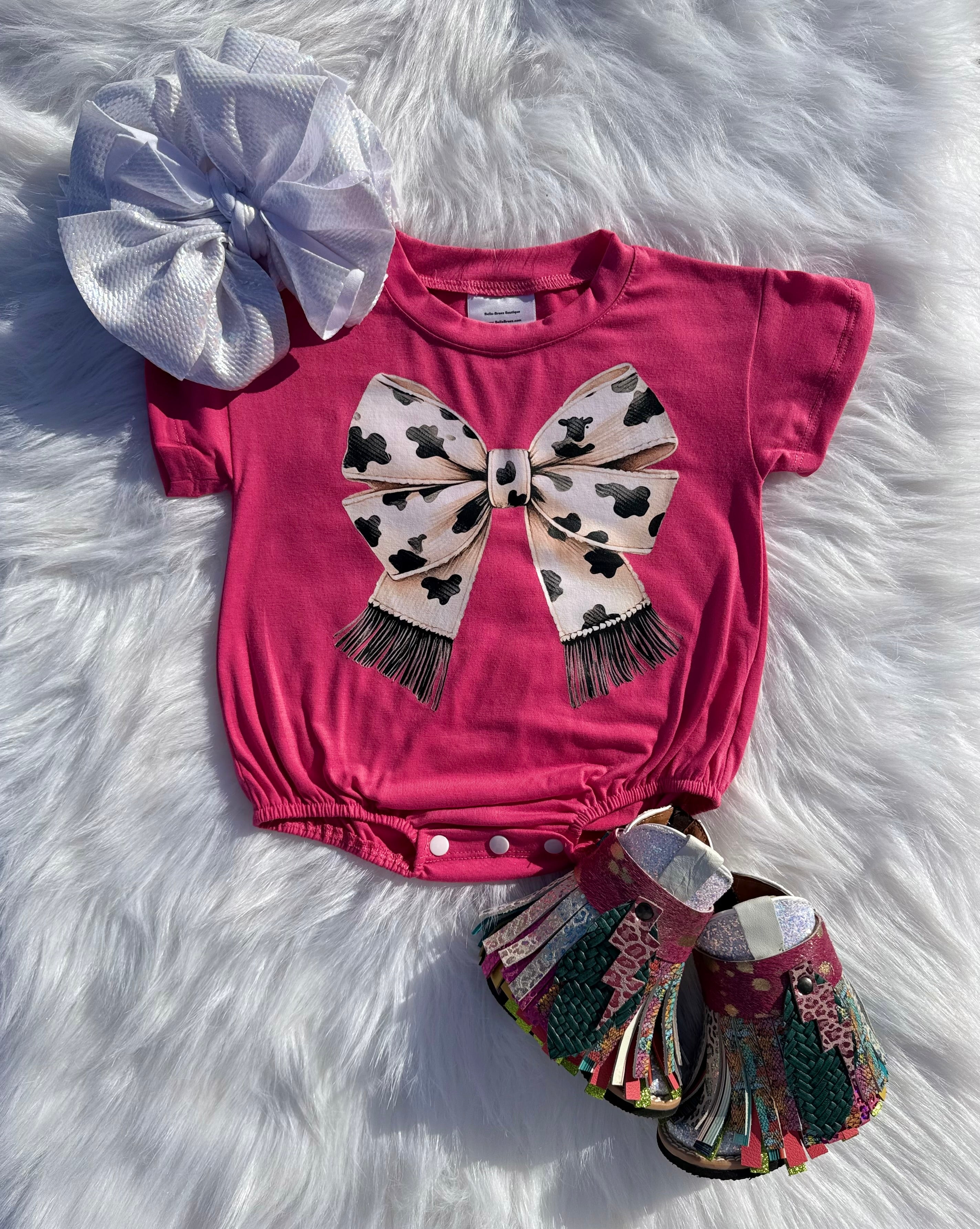 Cow Bow Bubble Romper