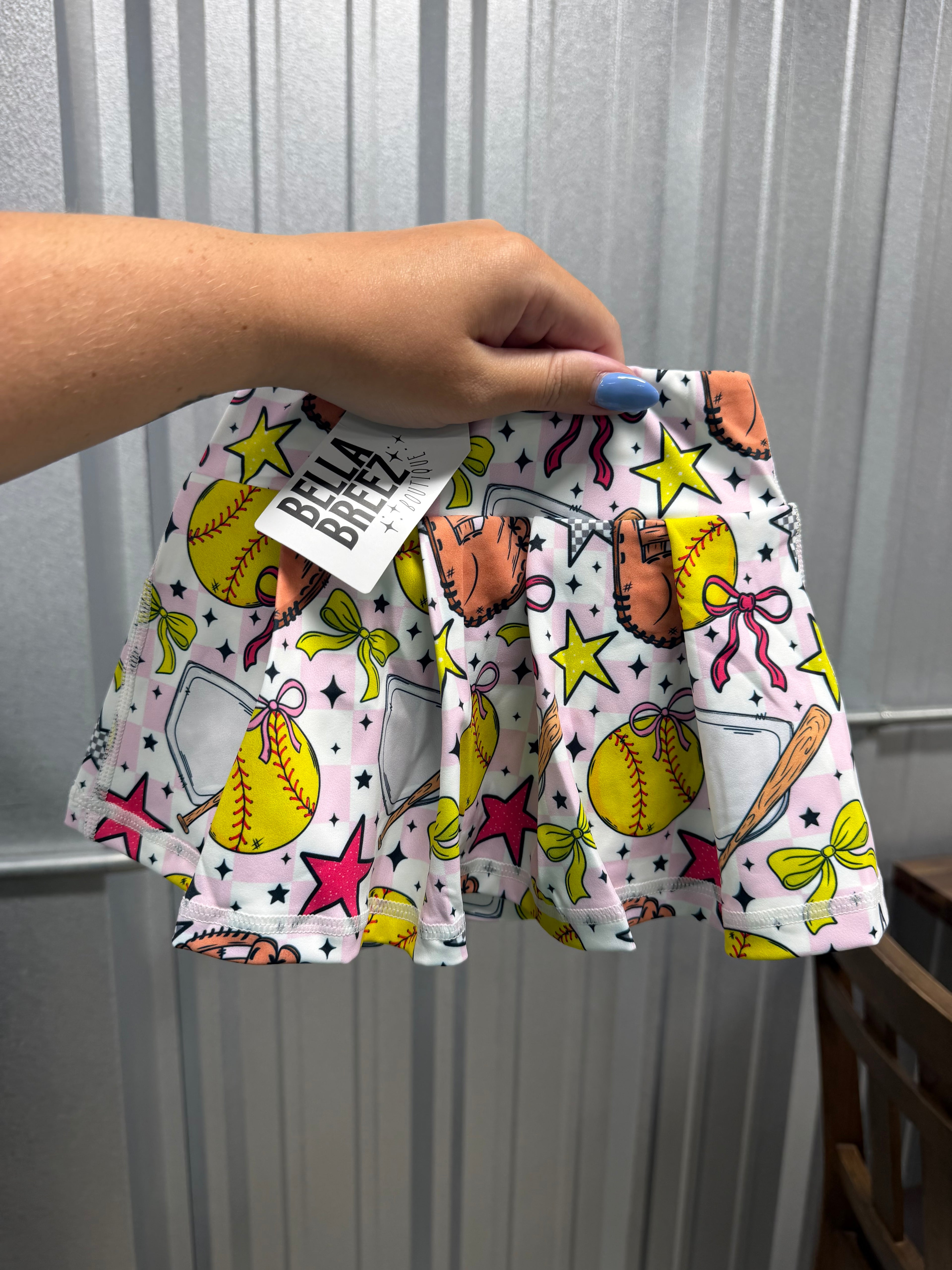 Bases & Bows Athletic Skort