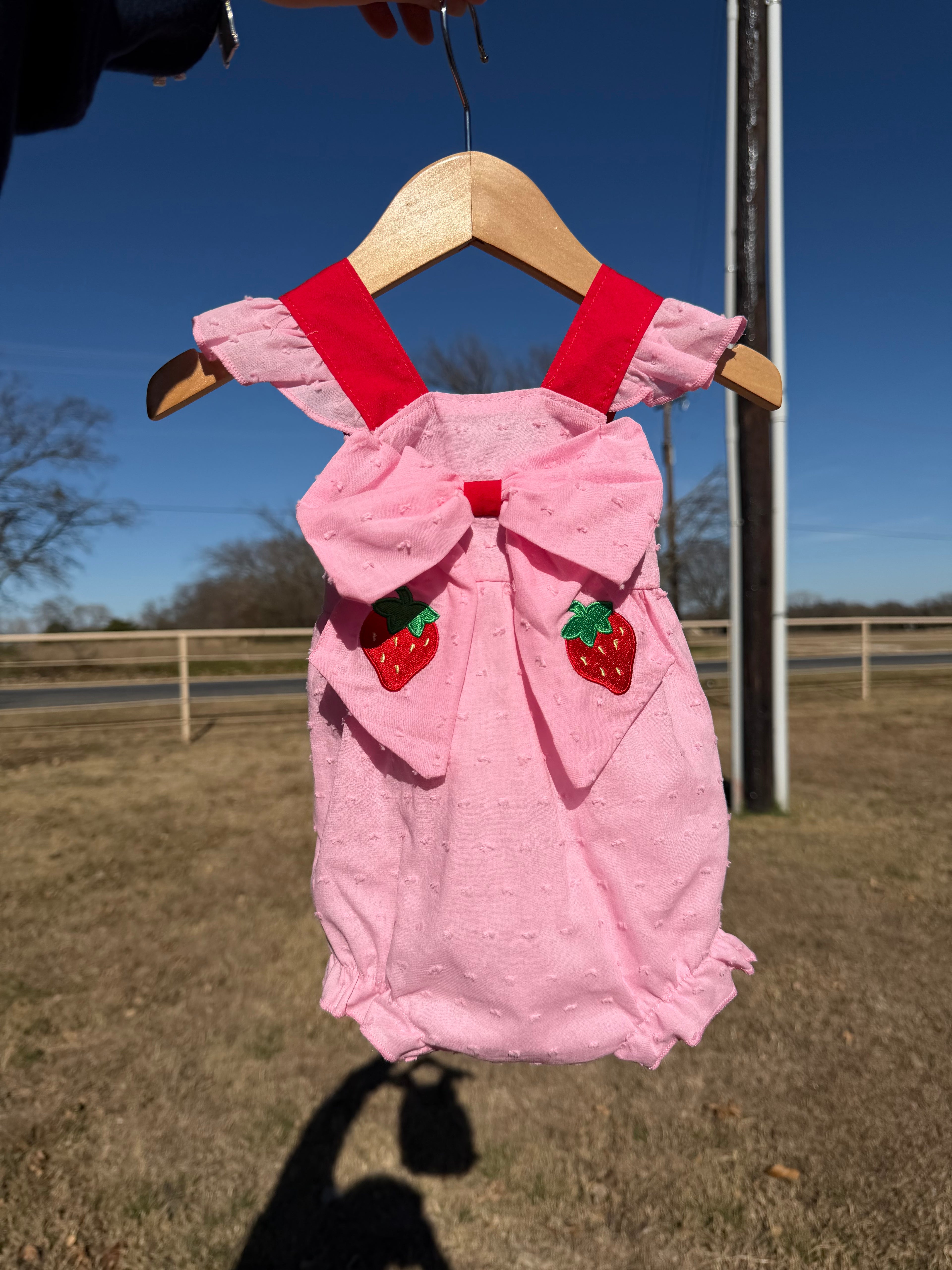 Strawberry Smocked Romper