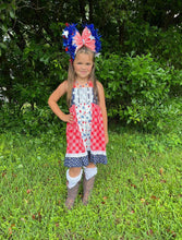Load image into Gallery viewer, Red, White, &amp; Floral Dress
