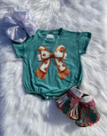 Brown Cow Bow bubble romper