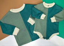 Load image into Gallery viewer, Cedar Color Block Sweater Romper
