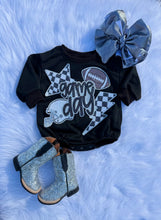 Load image into Gallery viewer, Checkered Game Day Bubble Romper (5 options)
