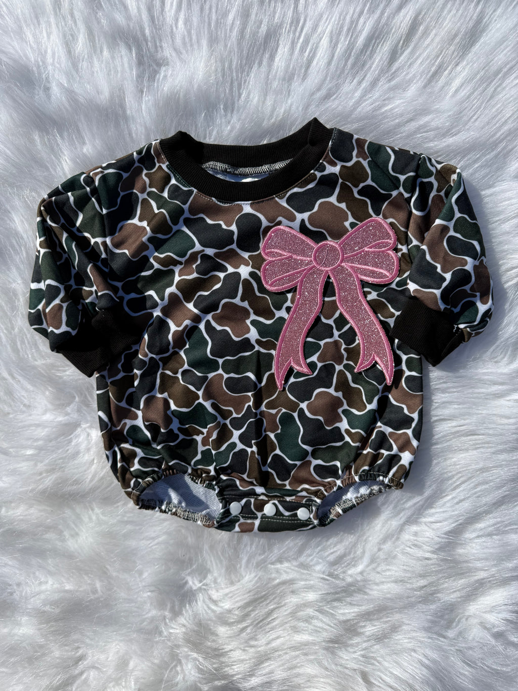 Bow patch bubble rompers (MULTIPLE OPTIONS)