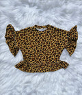Cheetah ruffle top (FINAL SALE)