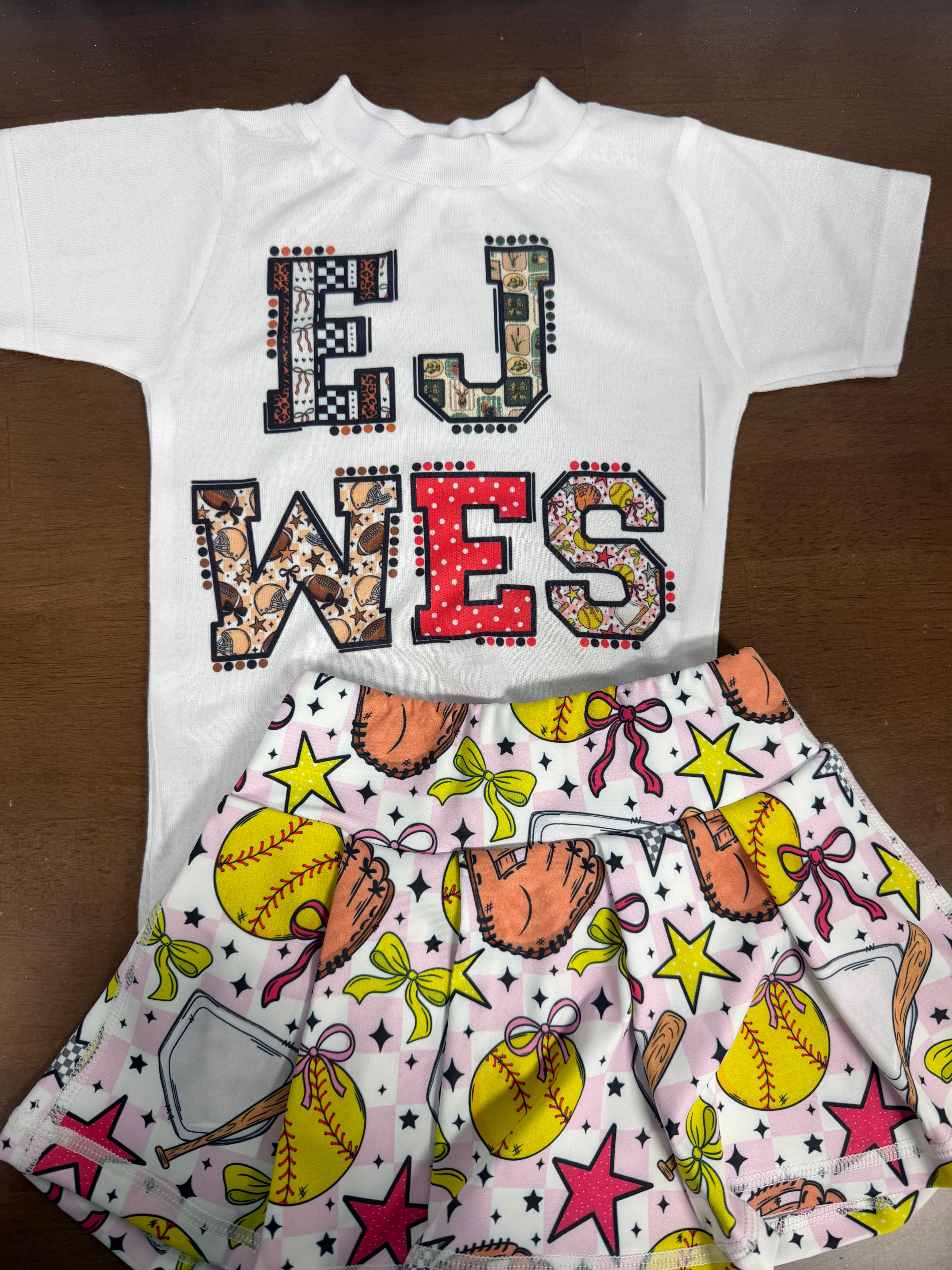 Custom Softball Name Bubbles, T-Shirts & Onesies