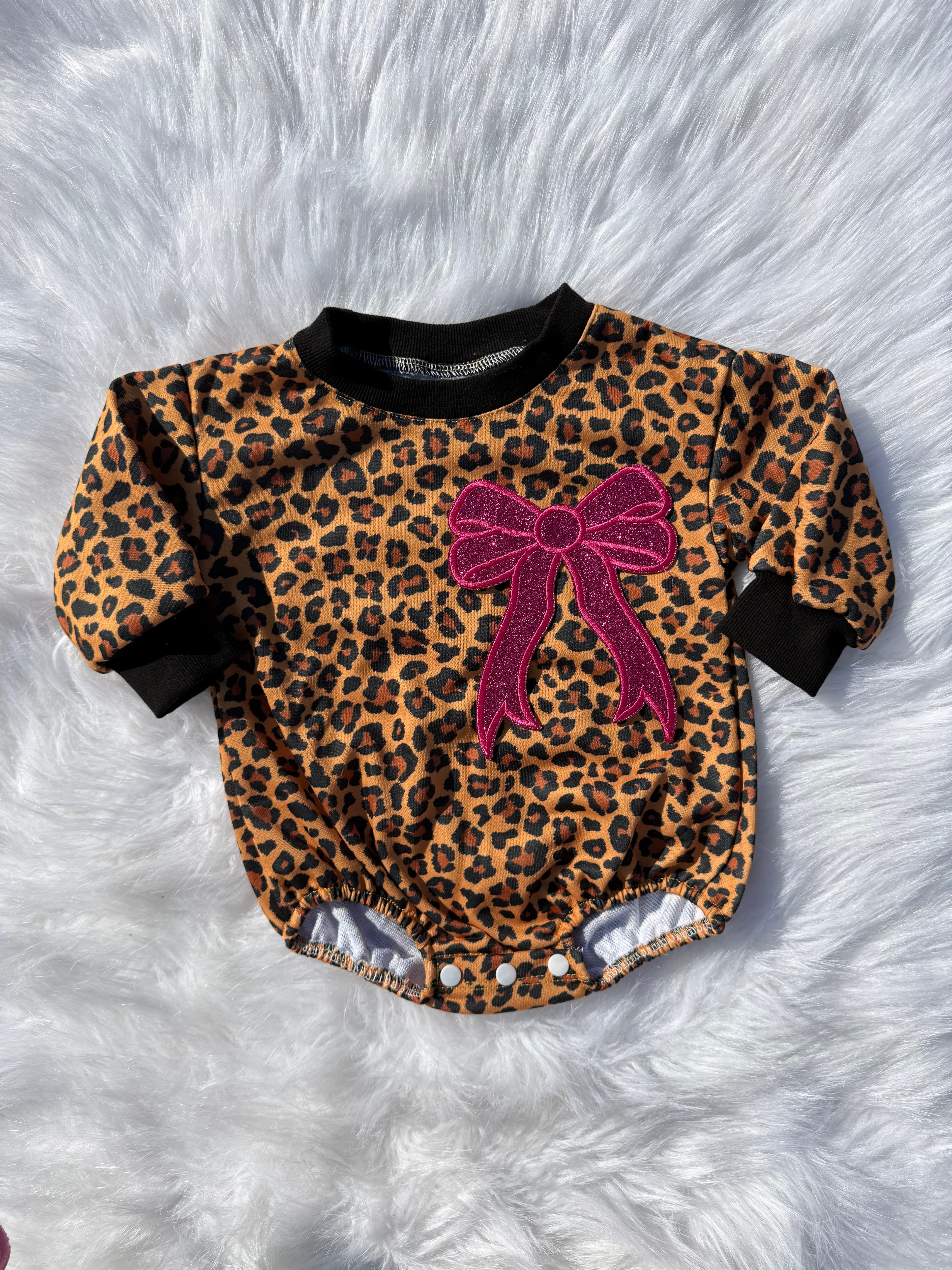 Bow patch bubble rompers (MULTIPLE OPTIONS)