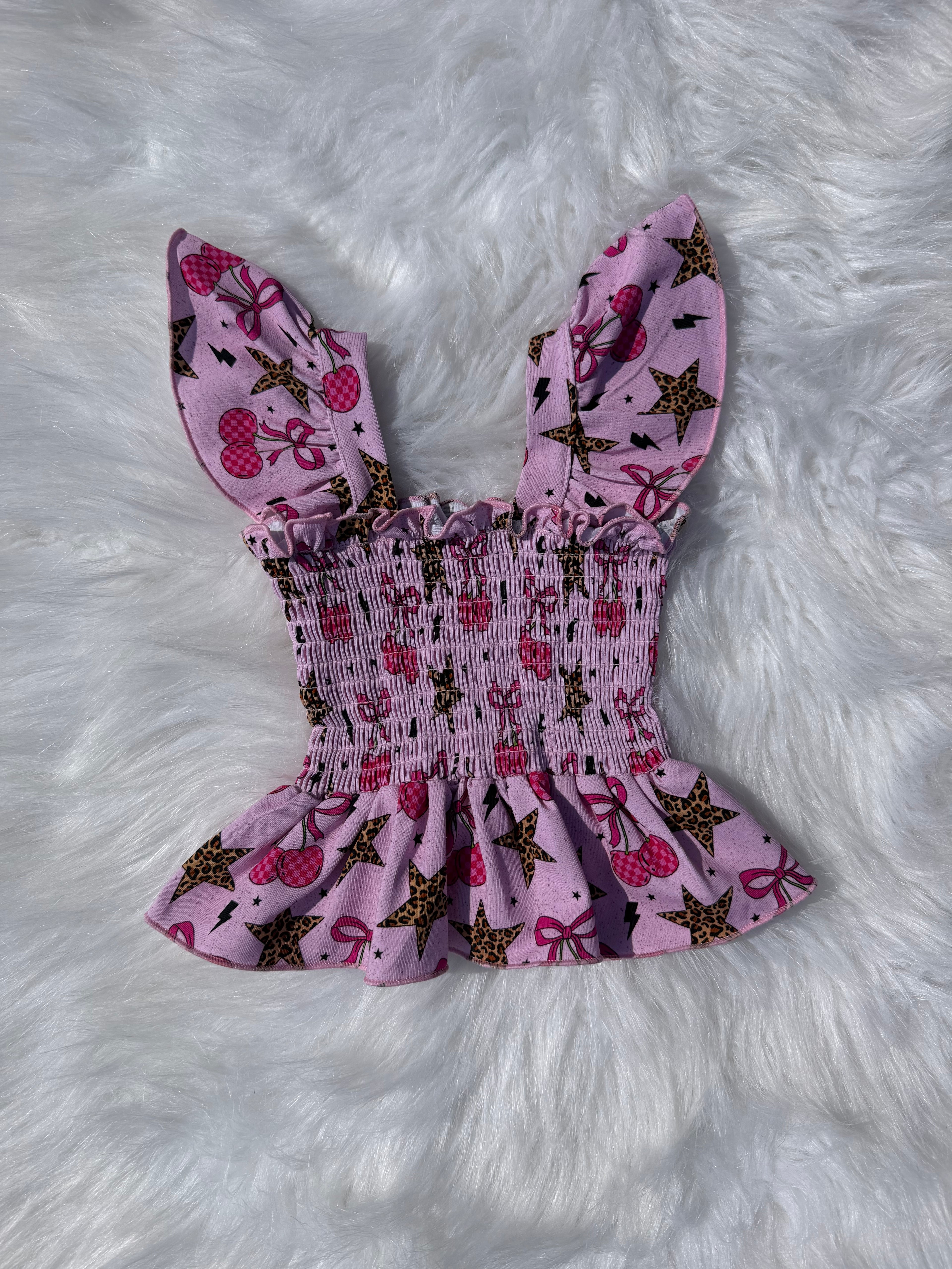 Wild Cherry Scrunch Top