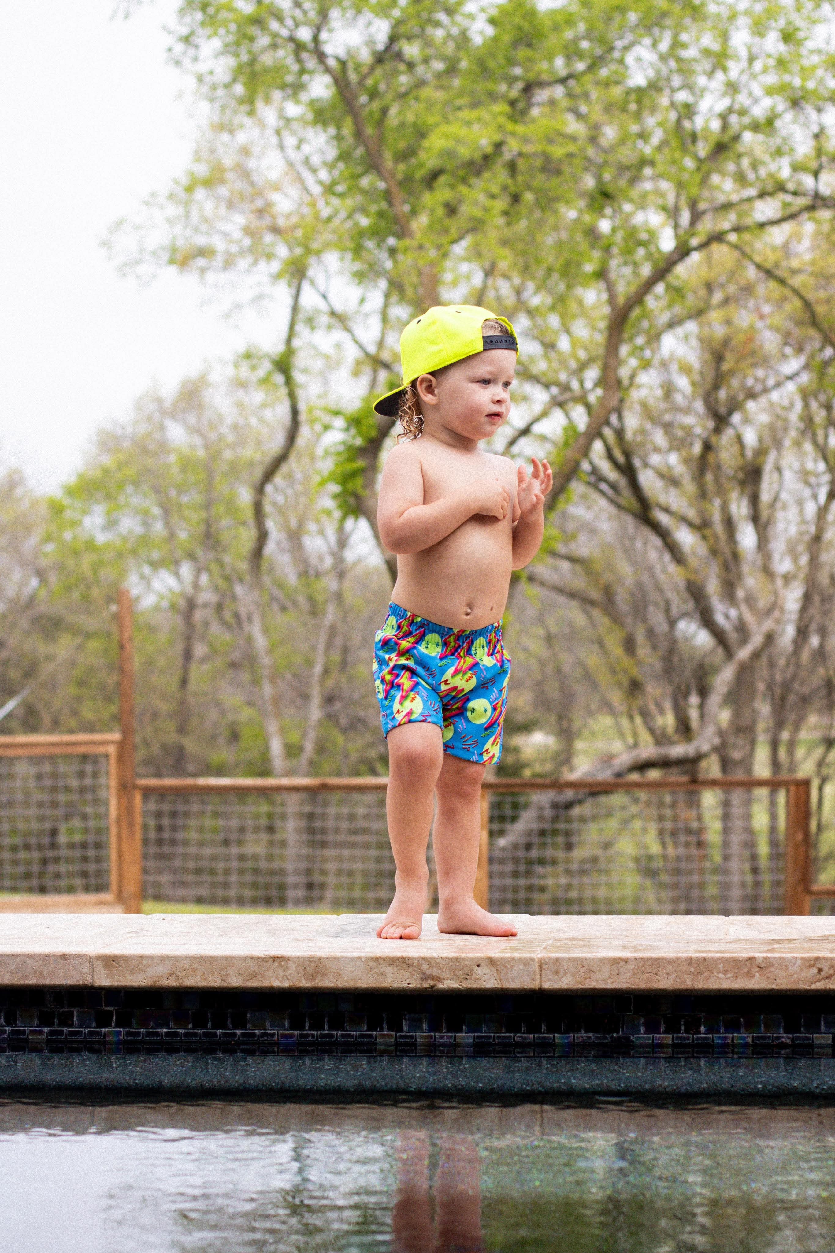 Newborn Neon Bolts Swim Trunks (FINAL SALE)