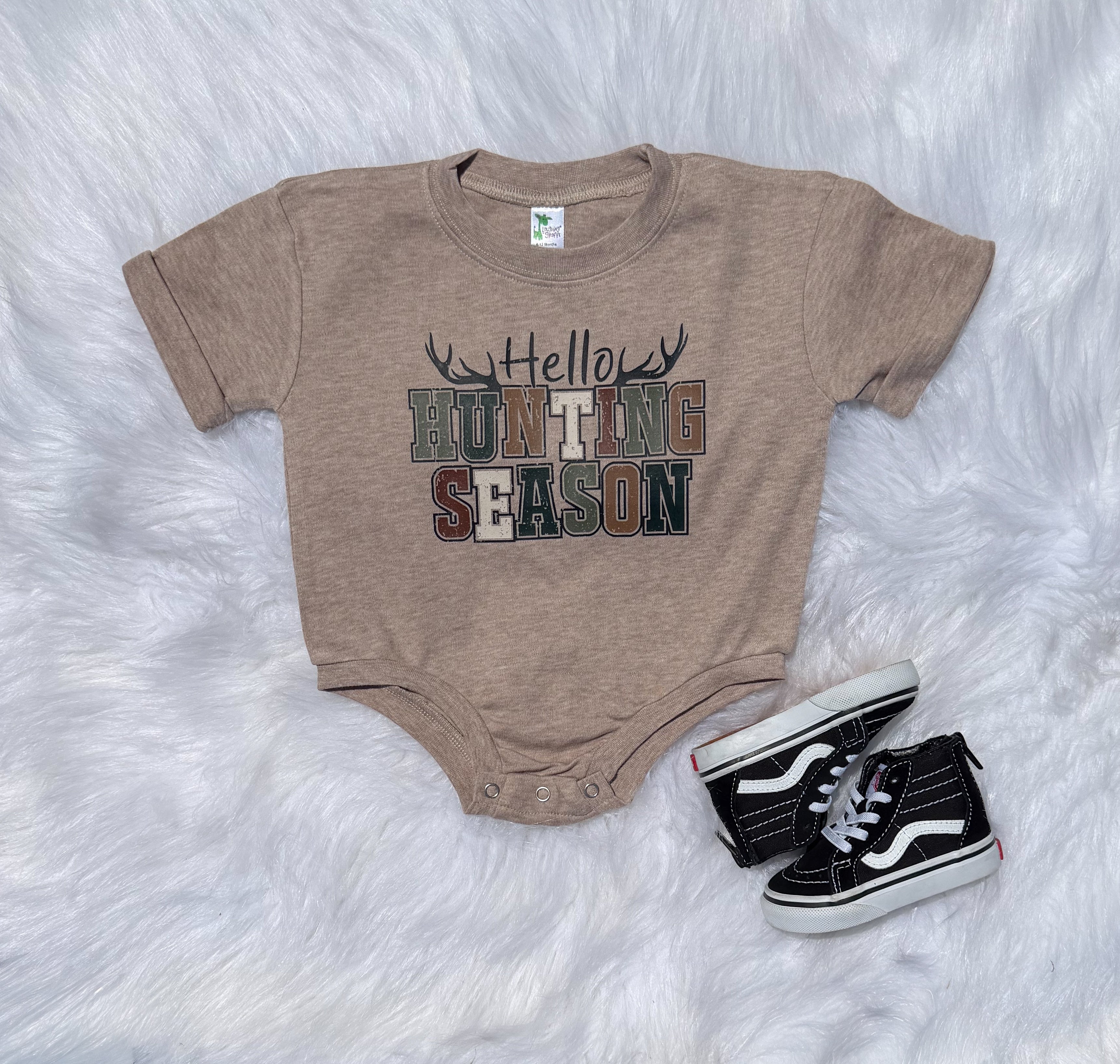 Hello Hunting Season bubble romper